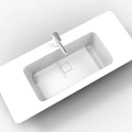 Modern White Ceramic Countertop Washbasin With Sleek Faucet For Bathroom Interior