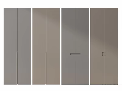 Modern Sleek Hinged Doors With Multiple Color Options And Handle Designs 3d model