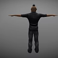 3D Character Model With Mohawk Hairstyle Plaid Shirt Jeans And Outstretched Arms