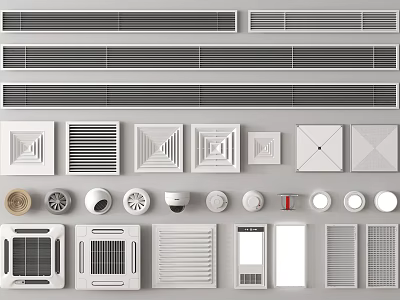 Different Types Of Air Conditioner Vents With Various Designs And Styles For Home Use 3d model