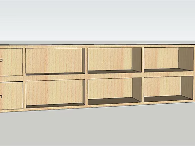 Wooden TV Stand With Storage Drawers And Open Compartments For Living Room 3d model