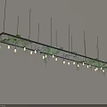 Long Modern Ceiling Design With Hanging Lights And Green Vines Decoration 3d model
