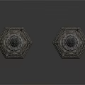 Two Ancient Stone Sculptures With Intricate Tower Shaped Design And Detailed Patterns