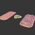 Three Different Shaped Beige Textured Mats With Natural Material For Home Use