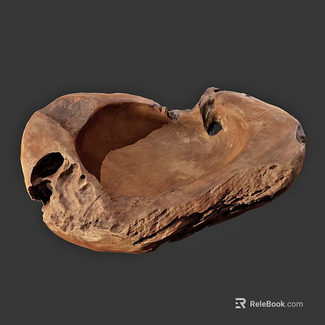Natural Wooden Decorative Ornament with Unique Organic Shape Rustic Home Decor Accent Piece 3d model 