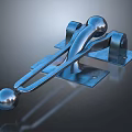 Sturdy Metal Hardware Tool With Spherical Ends And Stable Base Plate