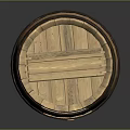 Vintage Wooden Barrel Decorative Ornament Set With Black Metal Hoops And Rustic Design