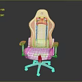 Pink And White Gaming Chair With Ergonomic Design Comfortable Seat And Wheels