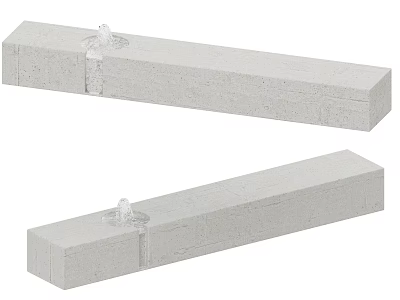 Two Stone Wood Strips With Transparent Decorative Parts For Home Decoration 3d model