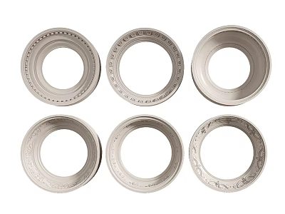 Various Designed Silver Metal Light Plates With Decorative Patterns For Lighting Fixtures 3d model