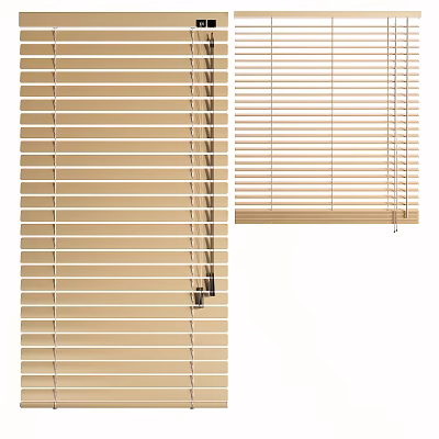 Light Beige Venetian Blinds With Adjustable Slats For Home Window Decoration 3d model