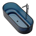 Modern Colored Bathtub Design Featuring Brown And Red Glass Bodies With Metal Frames
