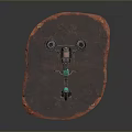 Turquoise Custom Motorcycle Design On Red Rock Surface With Black Wheels And Exhaust