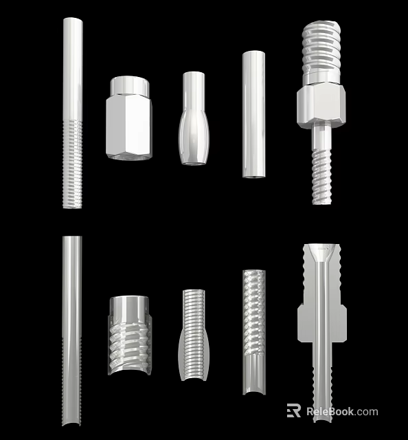 Essential Durable Stainless Steel Hardware Tools With Bolts Nuts Screws And Drill Bits 3d model 