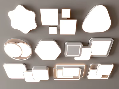 Modern Creative Ceiling Lights With Various Geometric Shapes And Sizes Design 3d model