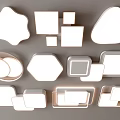 Ceiling lamp square ceiling lamp round ceiling lamp geometric ultra-thin bedroom living room simple 3d model