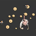 Pink Haired Female Character Surrounded By Small Winged Creatures Yellow Spheres And Star Shapes