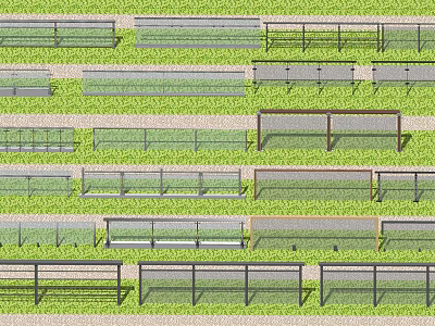 Various Railings With Different Design Styles And Materials For Outdoor Architecture 3d model