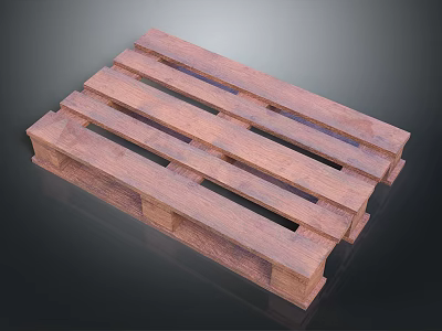 Rustic Wooden Pallet Structure With Sturdy Slats And Solid Support Base 3d model
