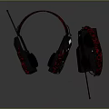 Wired Over Ear Headphones With Black Red Design And Built In Microphone