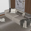 Modern double sofa 3d model