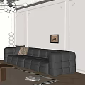 French Multiplayer Sofa 3d model