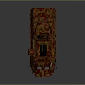 Military Armored Vehicle With Camouflage Pattern Turret Cannons And Six Wheels