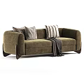 Modern Stylish Fabric Double Seater Sofa With Multiple Color Choices And Decorative Throw Pillows