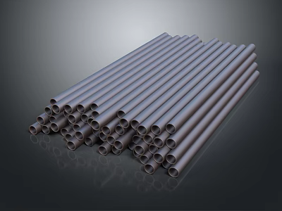 High Quality Industrial Metal Pipes Stacked for Construction and Plumbing Applications 3d model