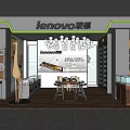 Modern Digital Store Interior With Display Counters Tables Chairs And Products 3d model