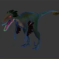 Feathered Dinosaur 3D Model With Roaring Expression Sharp Teeth And Lifelike Design 3d model