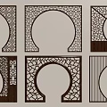 Decorative Wooden Room Dividers With Various Carved Patterns And Arched Designs