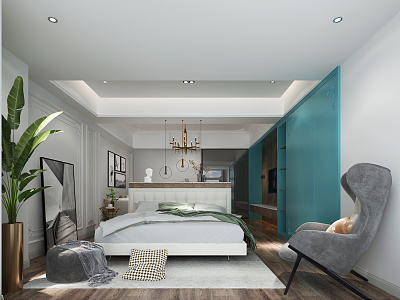 Jianou Apartment Bedroom Chandelier Hanging Picture 3d model