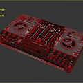 portable synthesizer mixer reverberator tuner mixer mixing equipment 3d model