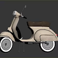 Vintage Pastel Pink Scooter With Rounded Body Design And Leather Seat