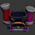 Creative Skateboard Device With Pot Red Pink Speakers Purple Wheels And Orange Edge
