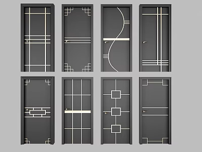 Modern single door 3d model