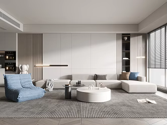 Modern Living Room Cream Living Room Coffee Table Single 3d model
