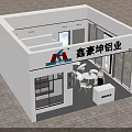 Aluminum Industry Exhibition Booth Showcasing Modern Glass Swing Door Design