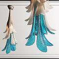 Elegant Glass Chandeliers With White And Blue Petal Shaped Modern Design