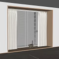 Light Brown Pleated Curtains With Venetian Blinds And Cat Figurine On Windowsill