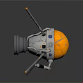 Detailed Orbital Space Satellite With Blue Solar Panels And Deployable Antennas
