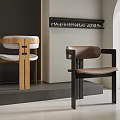 Modern Dining Chairs With Wooden Frame And Leather Upholstered Seats