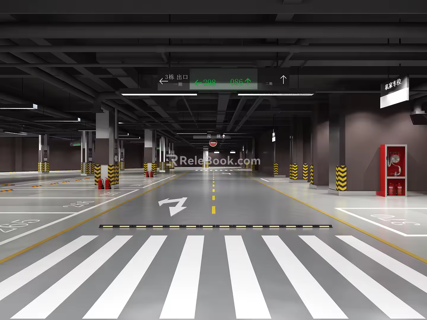 Modern Parking Underground Garage 3d model