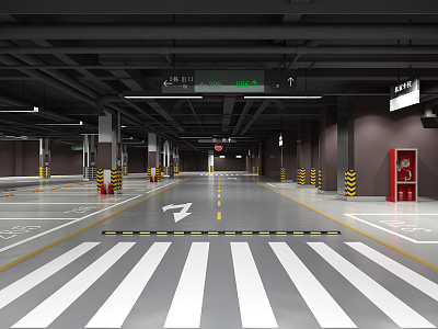 Modern Parking Underground Garage 3d model