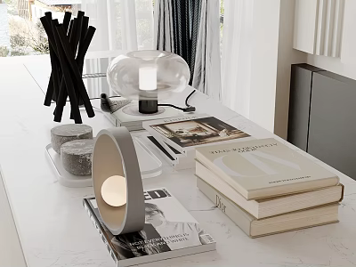 Modern Inflatable Decor Piece For Stylish Interior With Books Lamp And Luxury Design 3d model