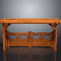 Wooden Entrance Gate With Canopy And Carved Double Door Design