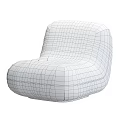 Modern Comfortable Fabric Accent Chair With Rounded Design And Plush Upholstery