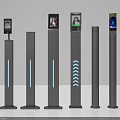 Public Facilities Face Recognition Access Control Devices With Screen And Indicator Lights 3d model