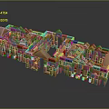 Wooden Building Blocks Intricate Architectural Model With Detailed Structures And Arches